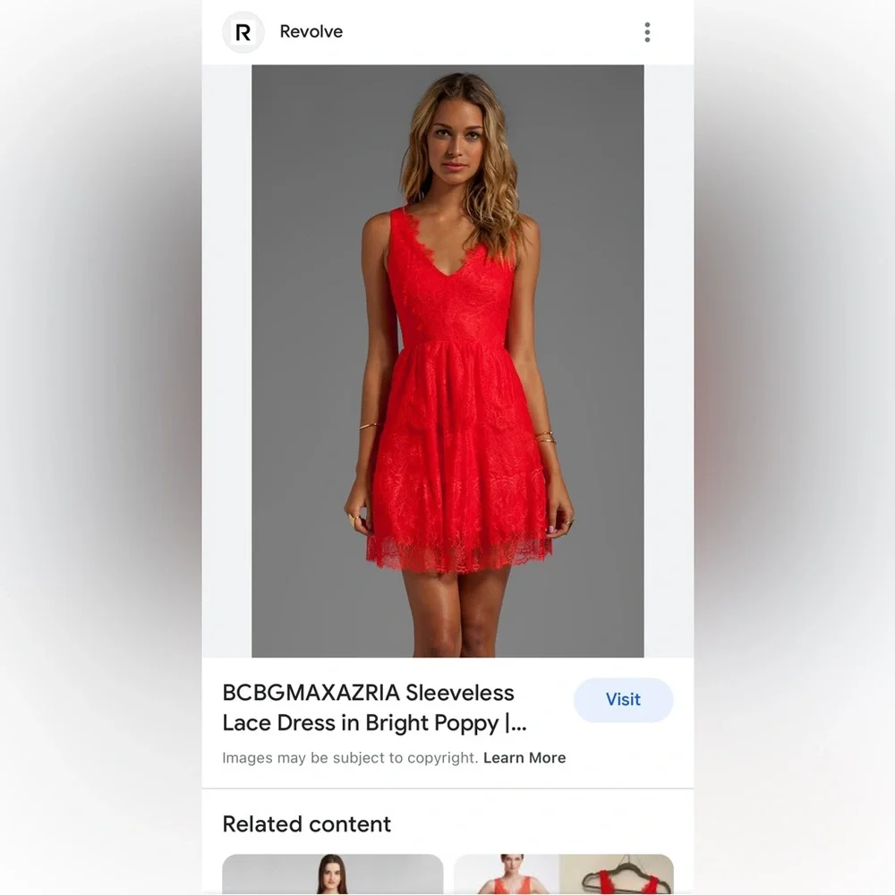 NWOT Revolve Willa BCBGMaxAzria Lace Sleeveless Fit & Flare Dress Red Size Large - Picture 10 of 13
